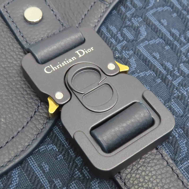 藍色 緹花帆布 Saddle 小型翻蓋 郵差 肩背包 1ADPO049YKS_H00N【Dior 迪奧】 1ADPO049YKS_H00N-15