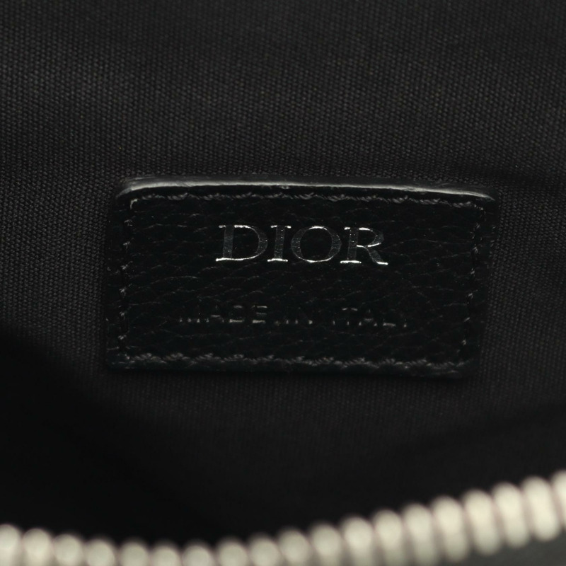Dior SADDLE Oblique Jacquard 腰包 斜背包 帆布 皮革 米色 海軍藍 二手-3