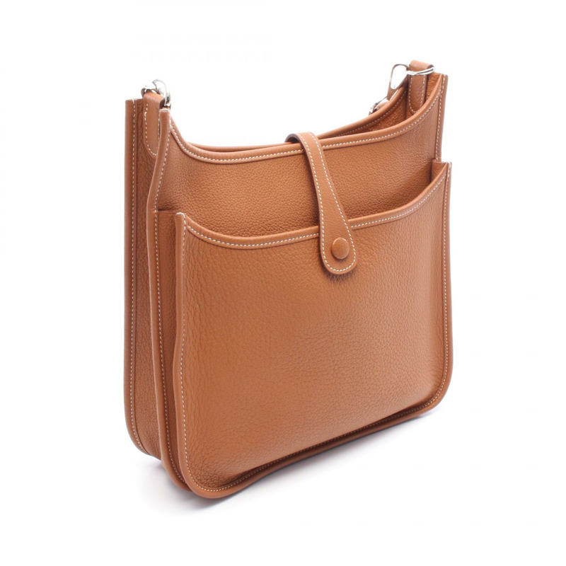 愛馬仕 Evelyne 3 PM 肩挎包 M 碼 Taurillon Clemence 金 SHW 二手-1