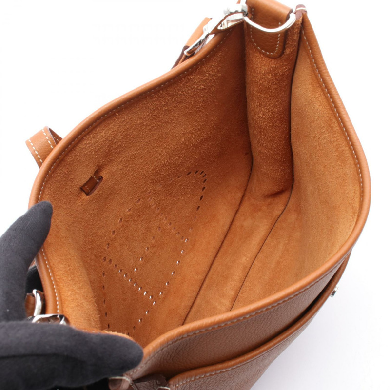 愛馬仕 Evelyne 3 PM 肩挎包 M 碼 Taurillon Clemence 金 SHW 二手-2