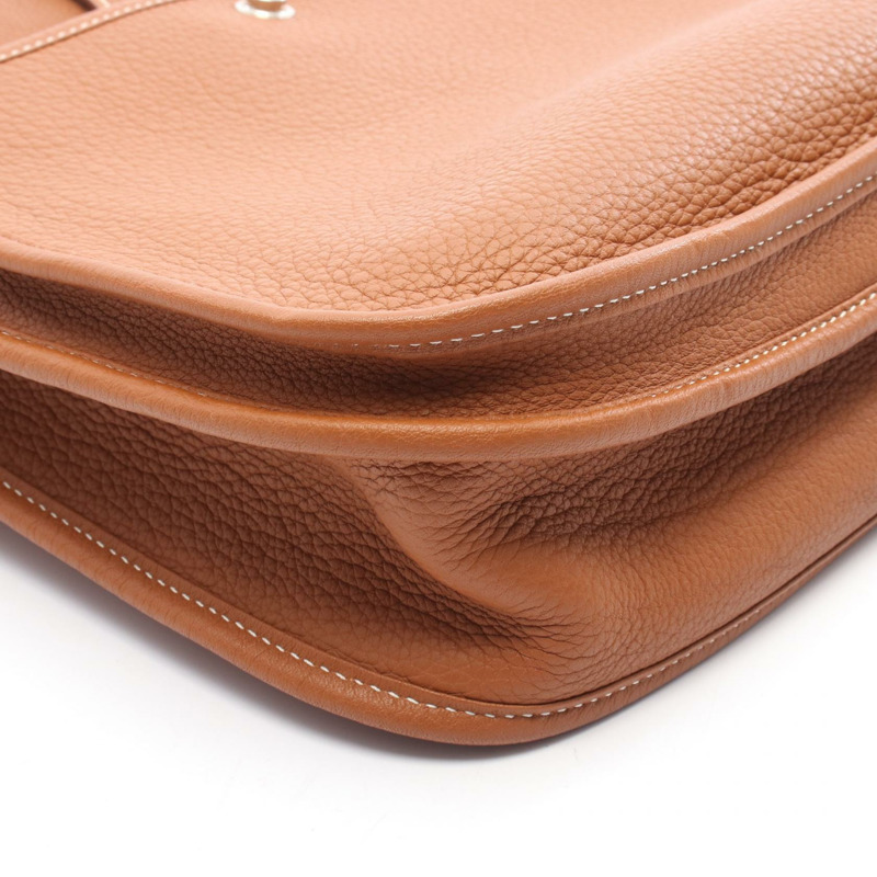 愛馬仕 Evelyne 3 PM 肩挎包 M 碼 Taurillon Clemence 金 SHW 二手-5