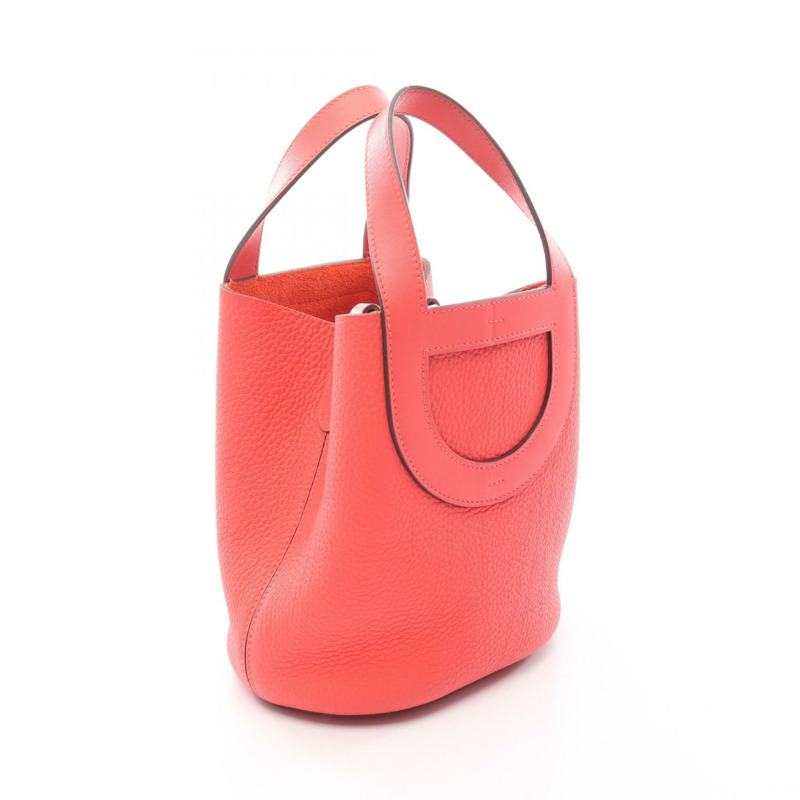 愛馬仕 In the Loop 18 手提包 U Taurillon Clemence Rose Texas 二手女士 SHW-1