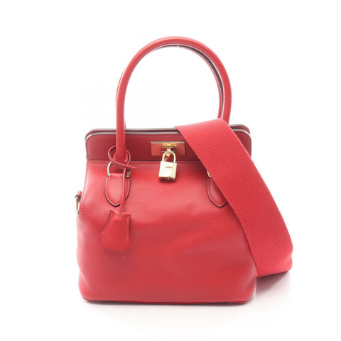 愛馬仕 Toolbox 20 單肩手提包 D Swift 皮革 紅色 Vermillon 二手 女士 GHW