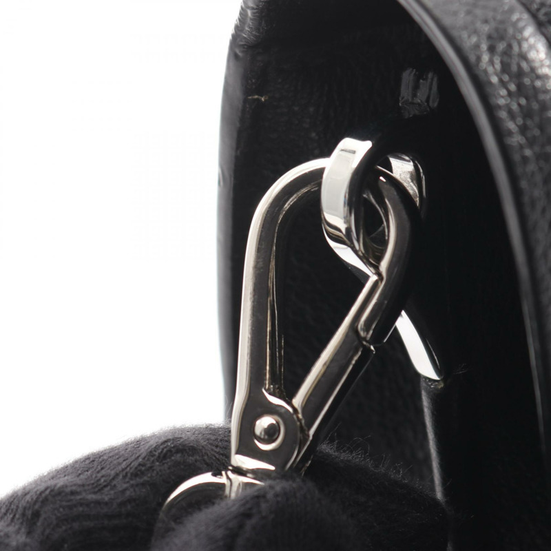 PRADA GLACE'CALF 斜背單肩包 1BD296 黑色皮革 二手 女士-7