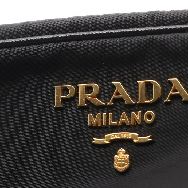 PRADA 斜背肩背包 尼龍 Saffiano 皮革 黑色 二手 女士-4