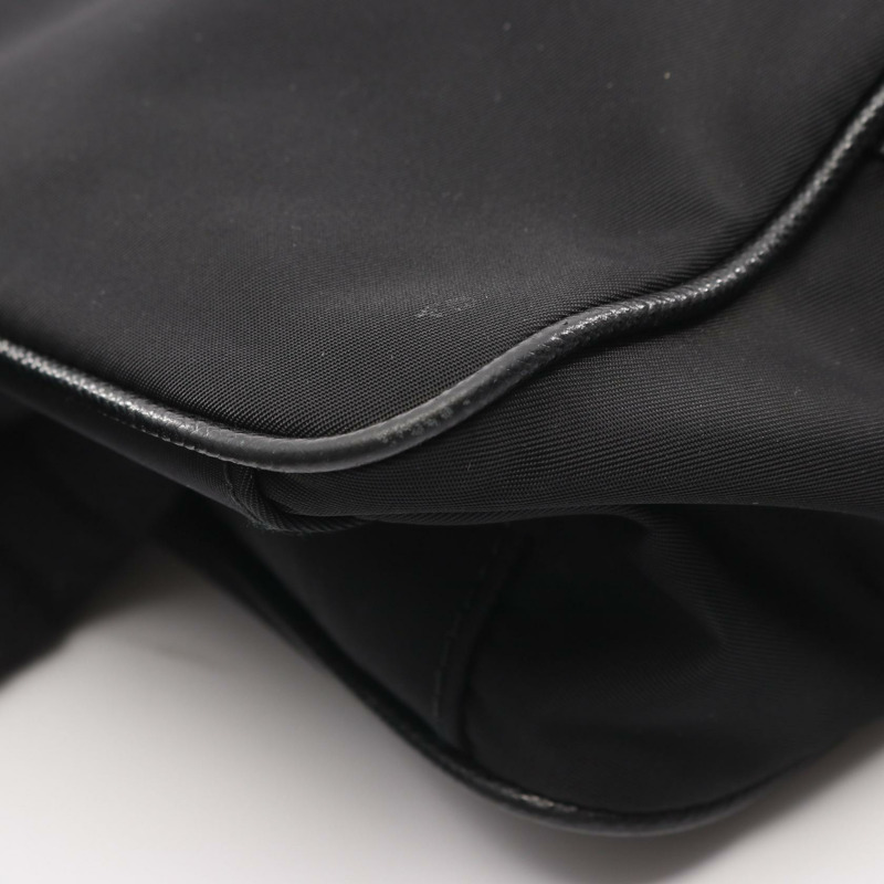 PRADA 斜背肩背包 尼龍 Saffiano 皮革 黑色 二手 女士-6