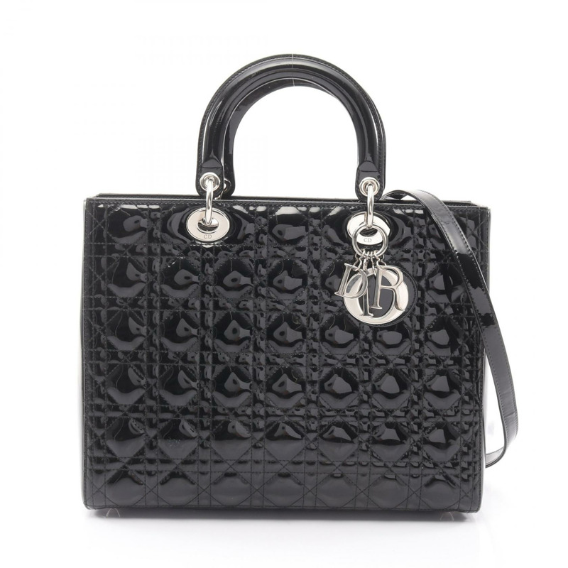 Christian Dior Lady Dior 大型 Cannage 單肩手提包 M0566OWCB-M900 二手-0