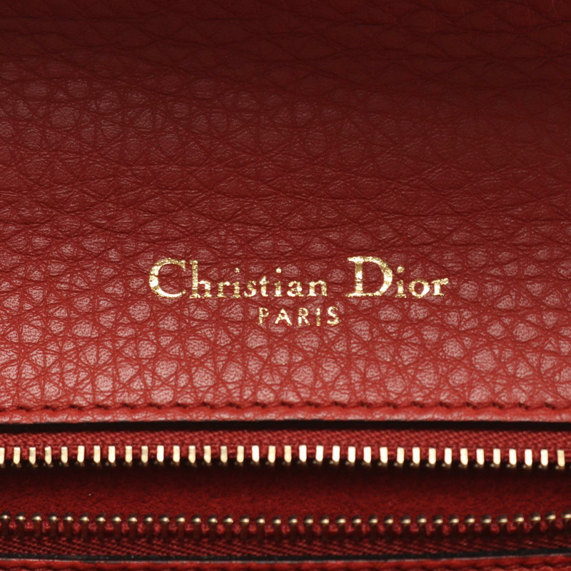 Christian Dior DIORAMA 鏈條肩背包，波爾多紅皮革，二手女款-3