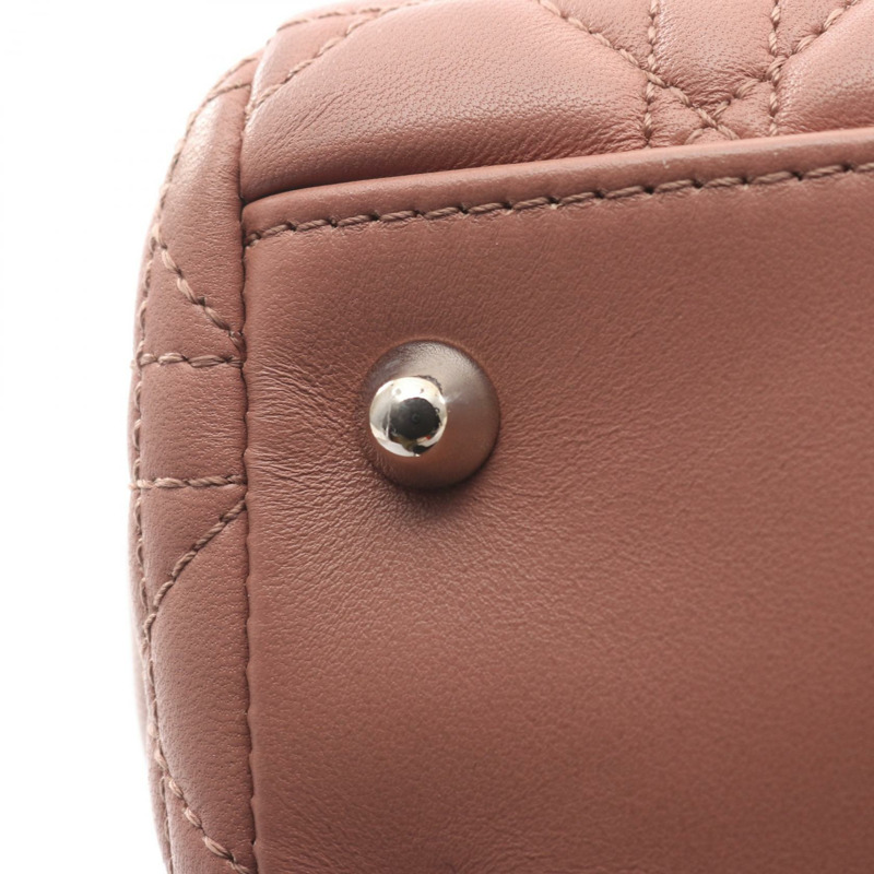 Christian Dior Cannage 鏈條手提包 MO955PCAL 粉紅色皮革 SHW 二手女士-7