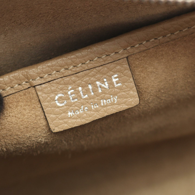 CELINE Luggage Nano Shopper 單肩斜背包，米色皮革，二手女款-3
