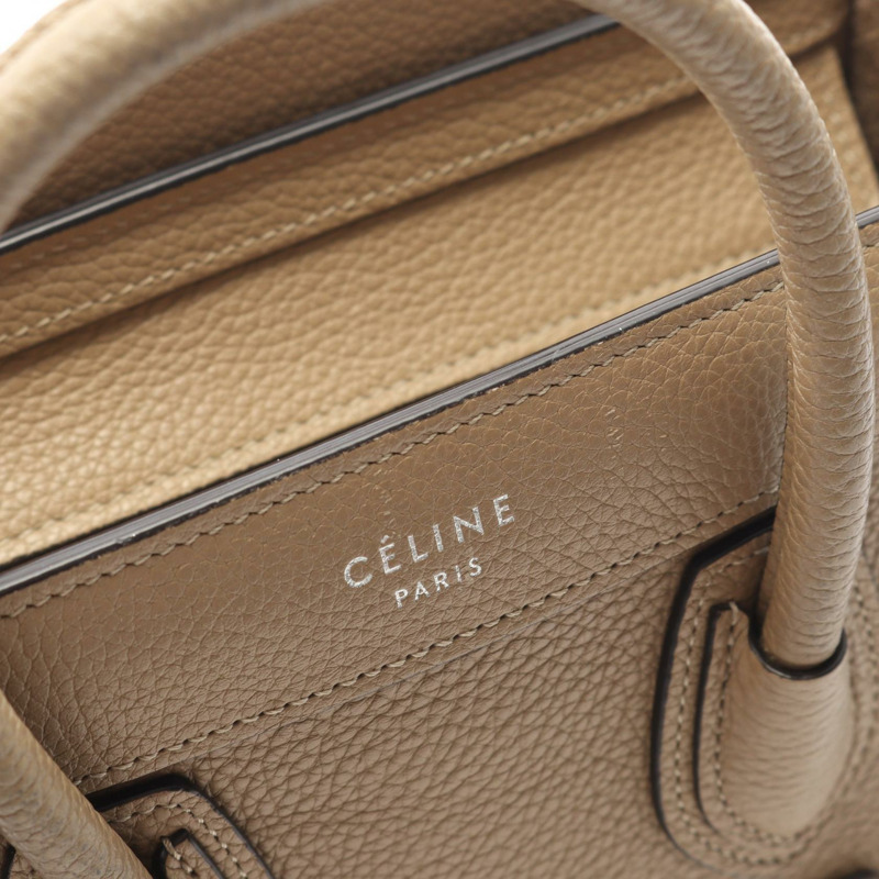 CELINE Luggage Nano Shopper 單肩斜背包，米色皮革，二手女款-4