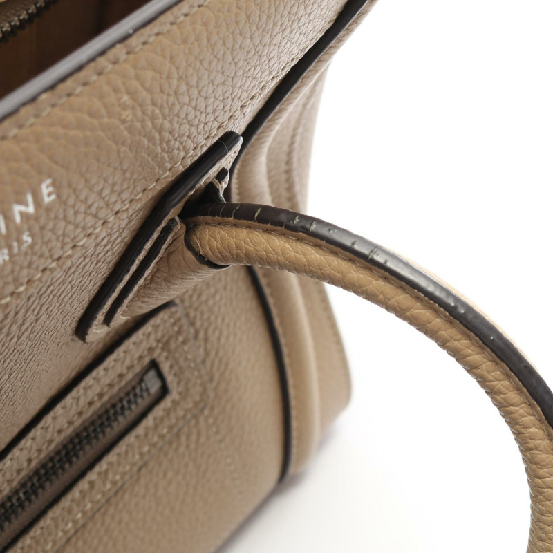 CELINE Luggage Nano Shopper 單肩斜背包，米色皮革，二手女款-7