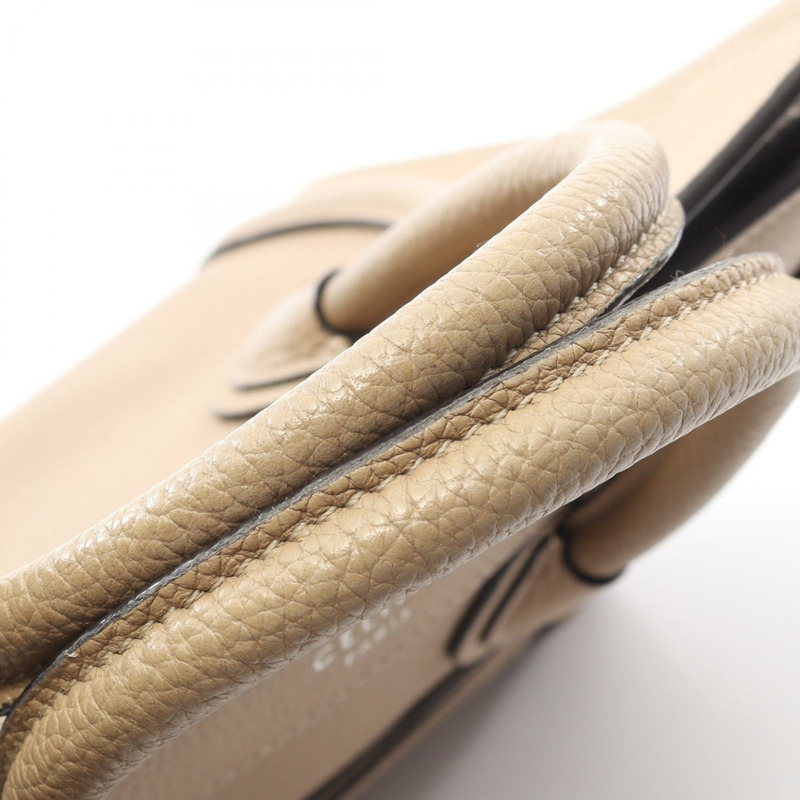 CELINE Luggage Nano Shopper 單肩斜背包，米色皮革，二手女款-10