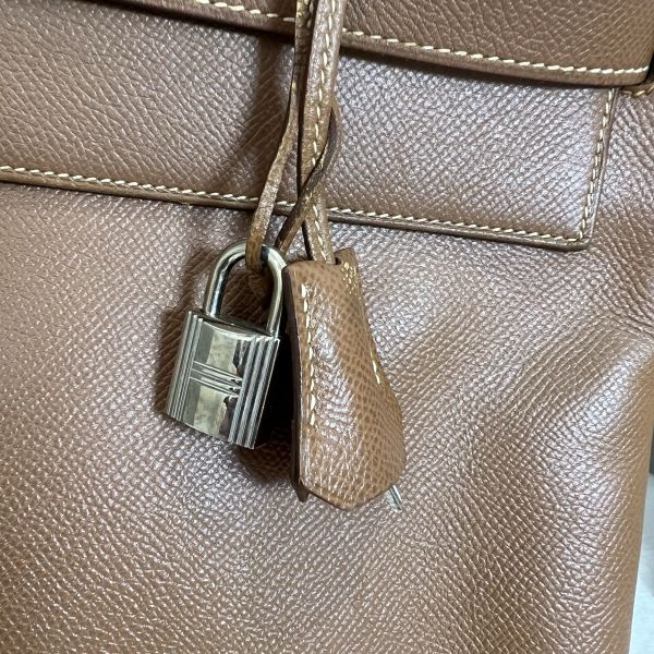 Hermès Kelly 凱莉包 35 金棕金扣-7
