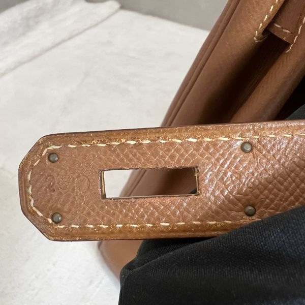 Hermès Kelly 凱莉包 35 金棕金扣-10