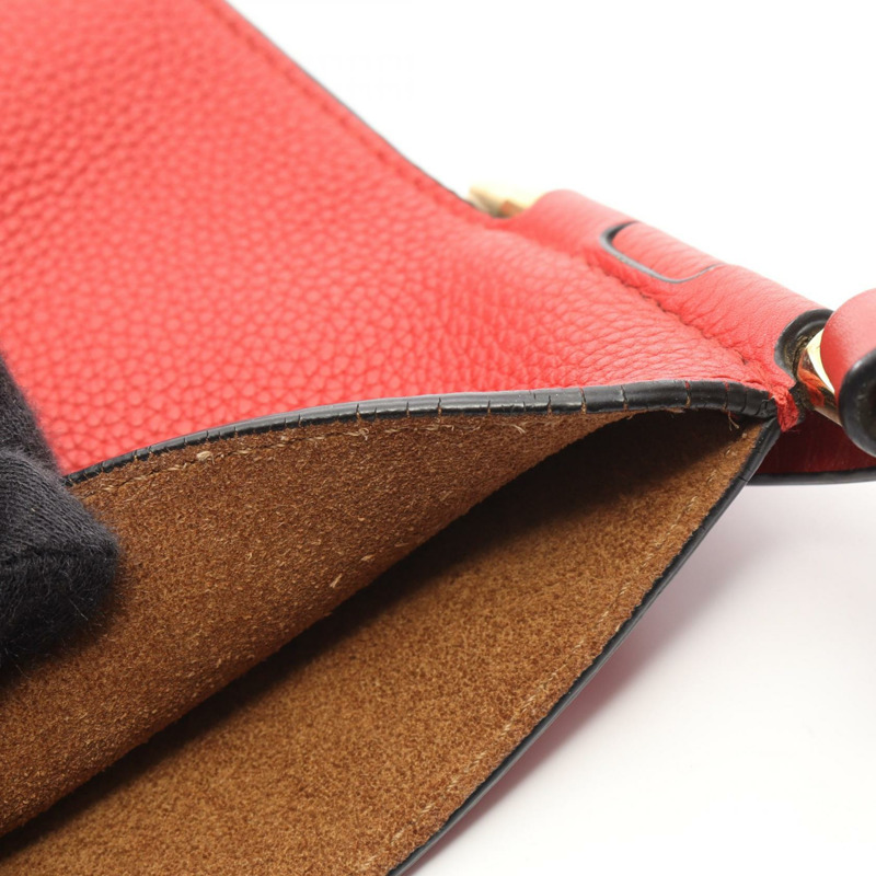 LOEWE Gate Anagram 水桶斜背包 10222610 紅色皮革 二手 女士-6