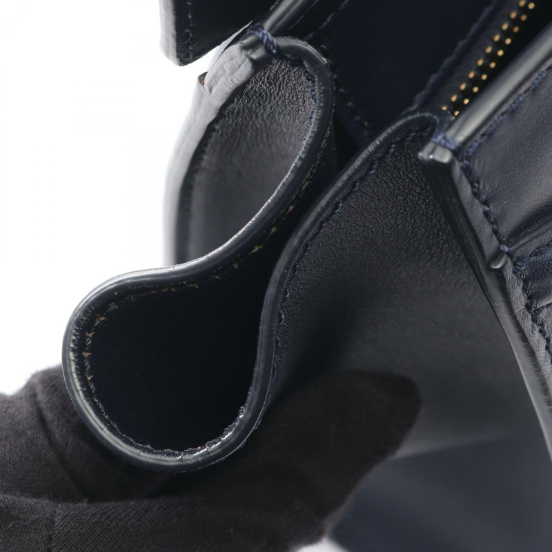 CELINE Luggage Micro Shopper Tote 手提包，海軍藍皮革，二手女款-6