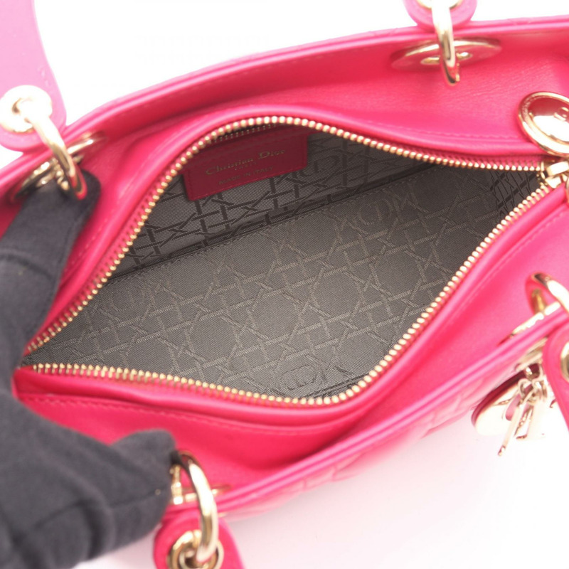 Christian Dior LADY DIOR Cannage 肩背包 CAL4450 粉紅色皮革 二手-2