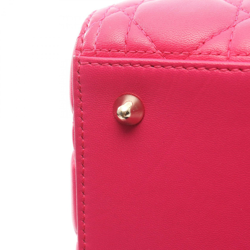 Christian Dior LADY DIOR Cannage 肩背包 CAL4450 粉紅色皮革 二手-6