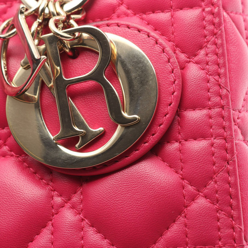 Christian Dior LADY DIOR Cannage 肩背包 CAL4450 粉紅色皮革 二手-7