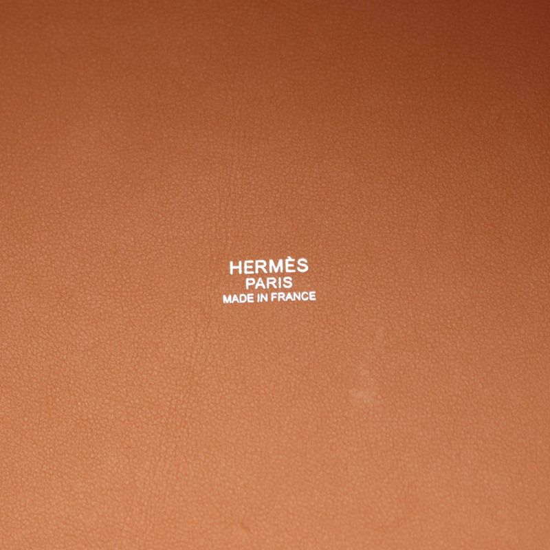 愛馬仕 HH en Biais GM 手提包 Z Toile H Swift 皮革 天然金色 二手-3