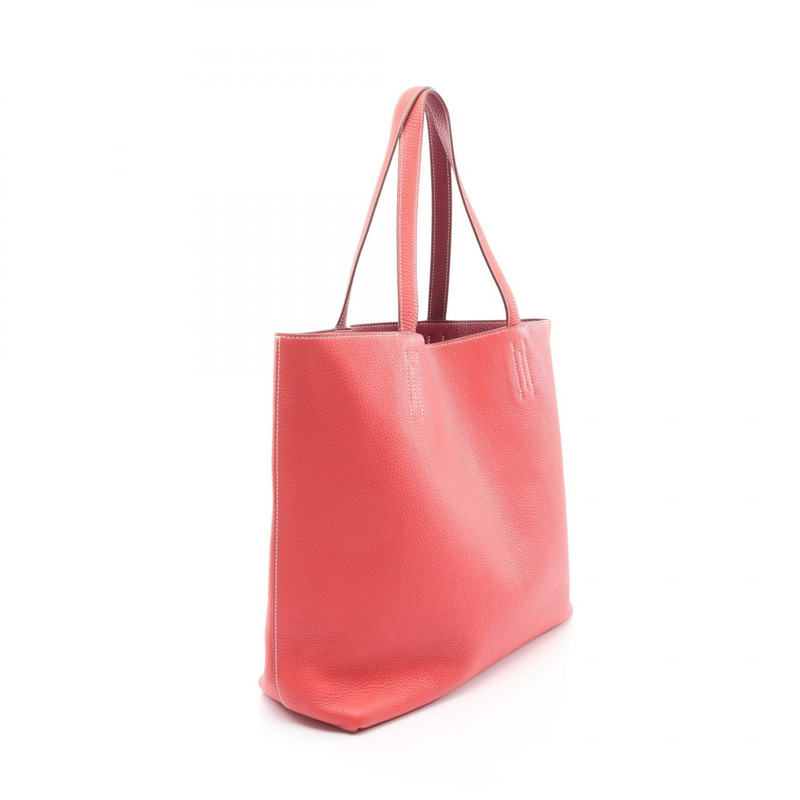 HERMES Doble Sense 45 手提包雙麵包 Taurillon Clemence Bougainvillier 紅寶石色-1