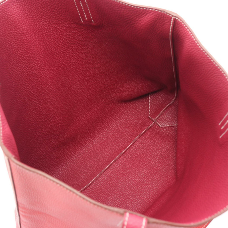 HERMES Doble Sense 45 手提包雙麵包 Taurillon Clemence Bougainvillier 紅寶石色-2