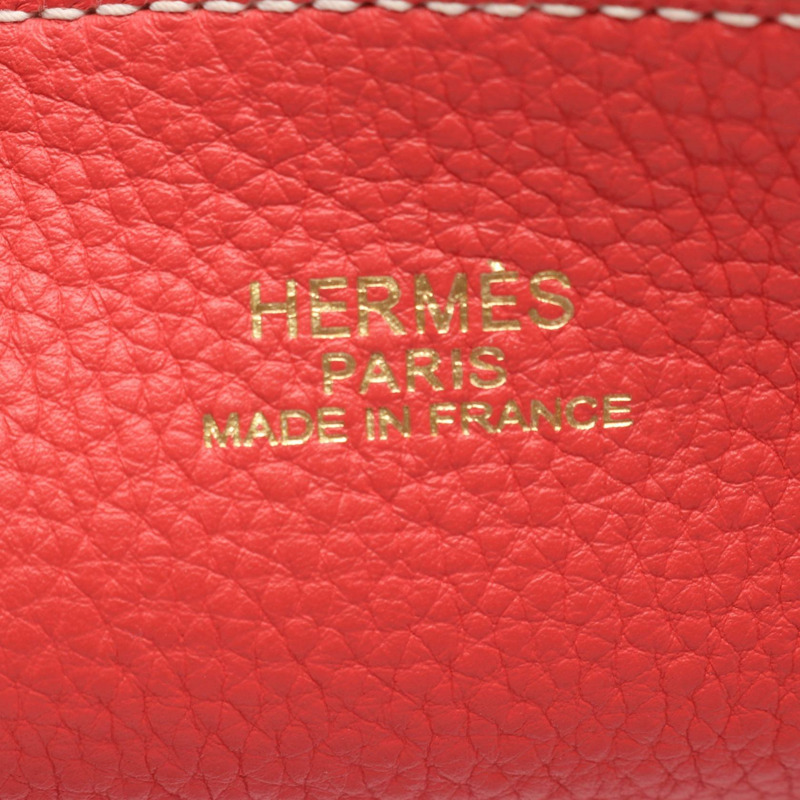 HERMES Doble Sense 45 手提包雙麵包 Taurillon Clemence Bougainvillier 紅寶石色-3