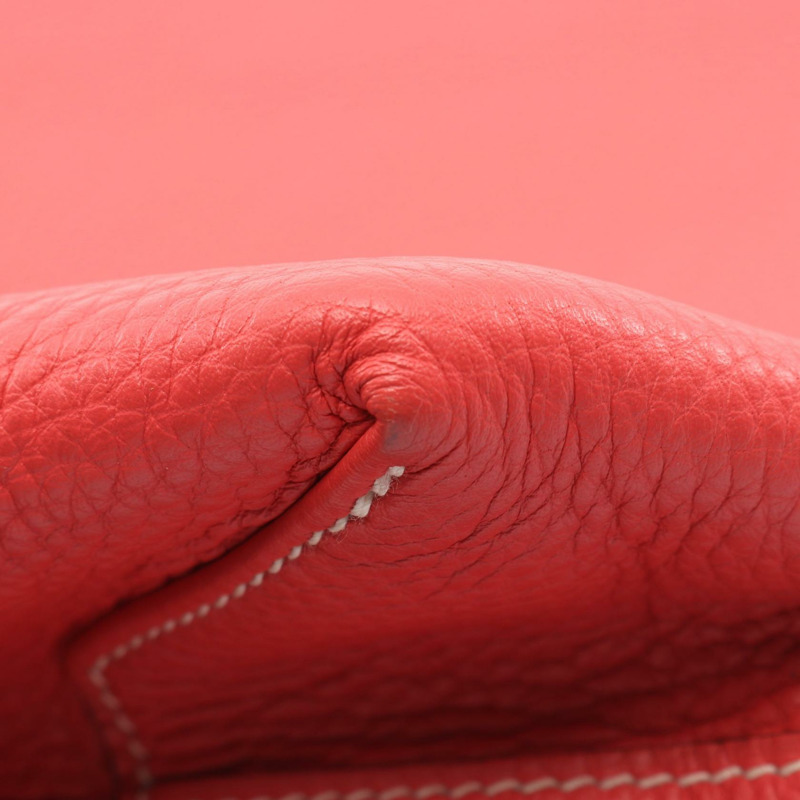 HERMES Doble Sense 45 手提包雙麵包 Taurillon Clemence Bougainvillier 紅寶石色-6