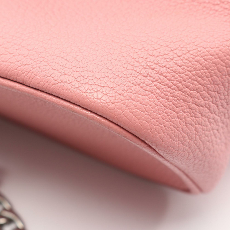 Miu Miu 鏈條單肩斜背包，粉紅色皮革，二手女款-4