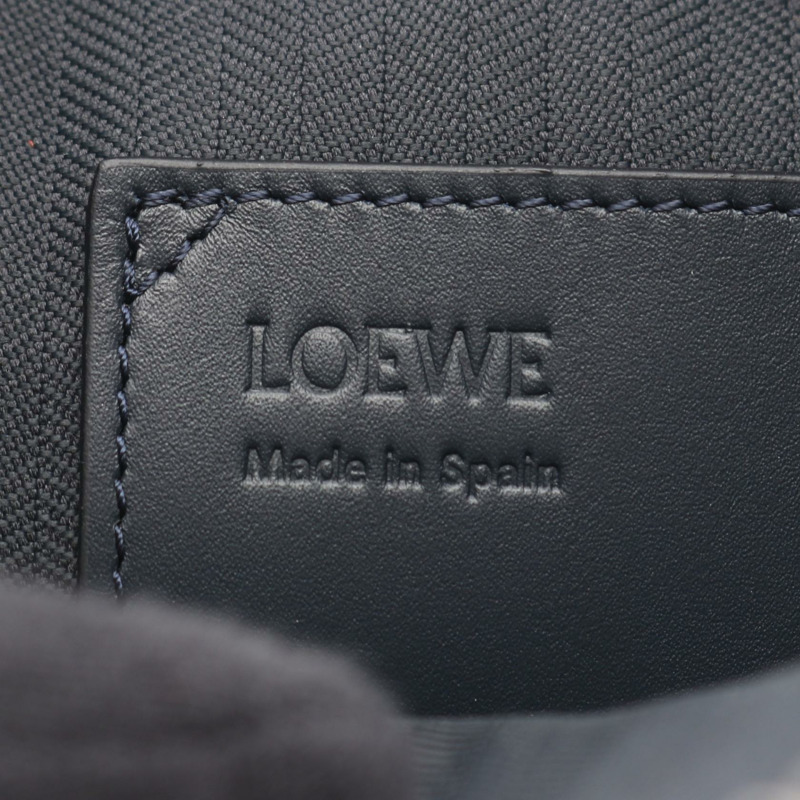 LOEWE 直式斜背包單肩包 C565S59X01 皮革海軍藍 二手 男士-3