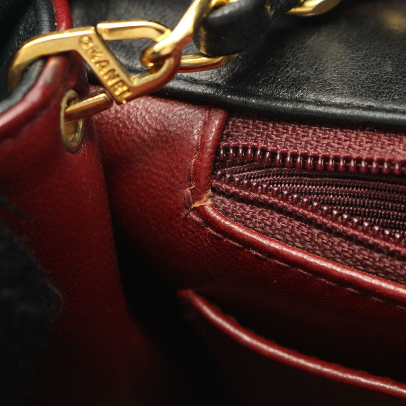 香奈兒 (CHANEL) 絎縫 Diana 翻蓋鏈條斜背包 A01165 皮革 GHW BK-5