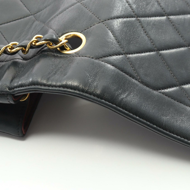 香奈兒 (CHANEL) 絎縫 Diana 翻蓋鏈條斜背包 A01165 皮革 GHW BK-11