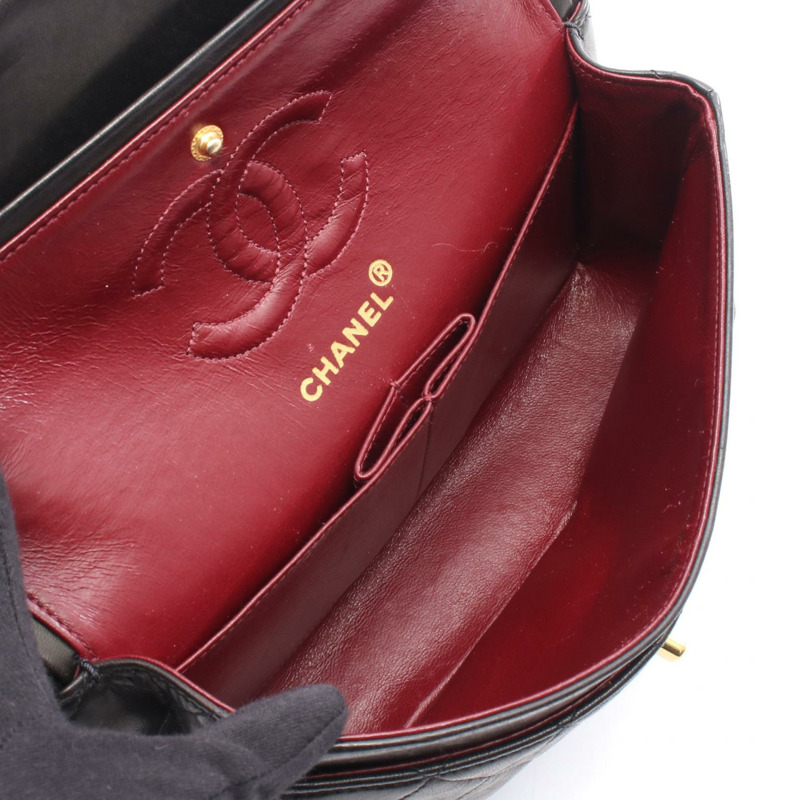 香奈兒 (CHANEL) Matelasse W 翻蓋鏈條肩背包 A01113 黑色皮革 GHW 二手-2