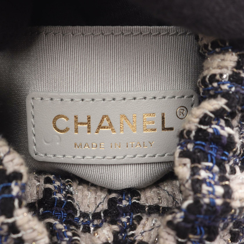 香奈兒 Matelasse 小號水桶包，皮革面料，海軍藍，金色五金-3