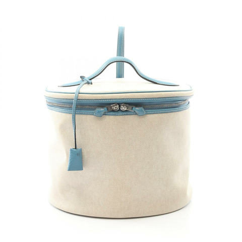 愛馬仕 Intercity 化妝單肩包 D Toile H Taurillon Clemence Ecru SHW