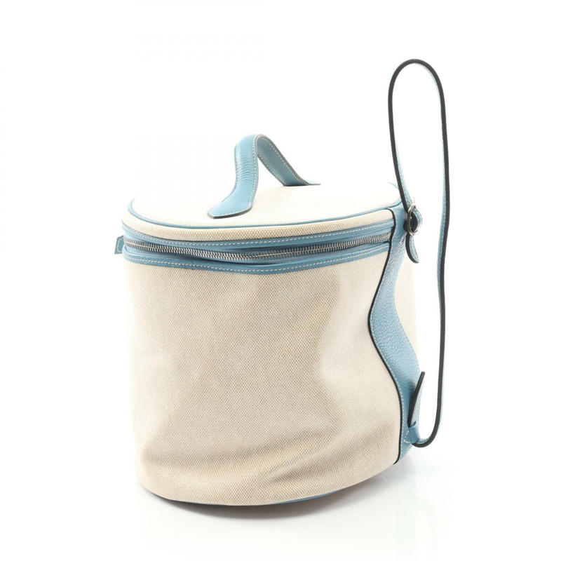 愛馬仕 Intercity 化妝單肩包 D Toile H Taurillon Clemence Ecru SHW-1