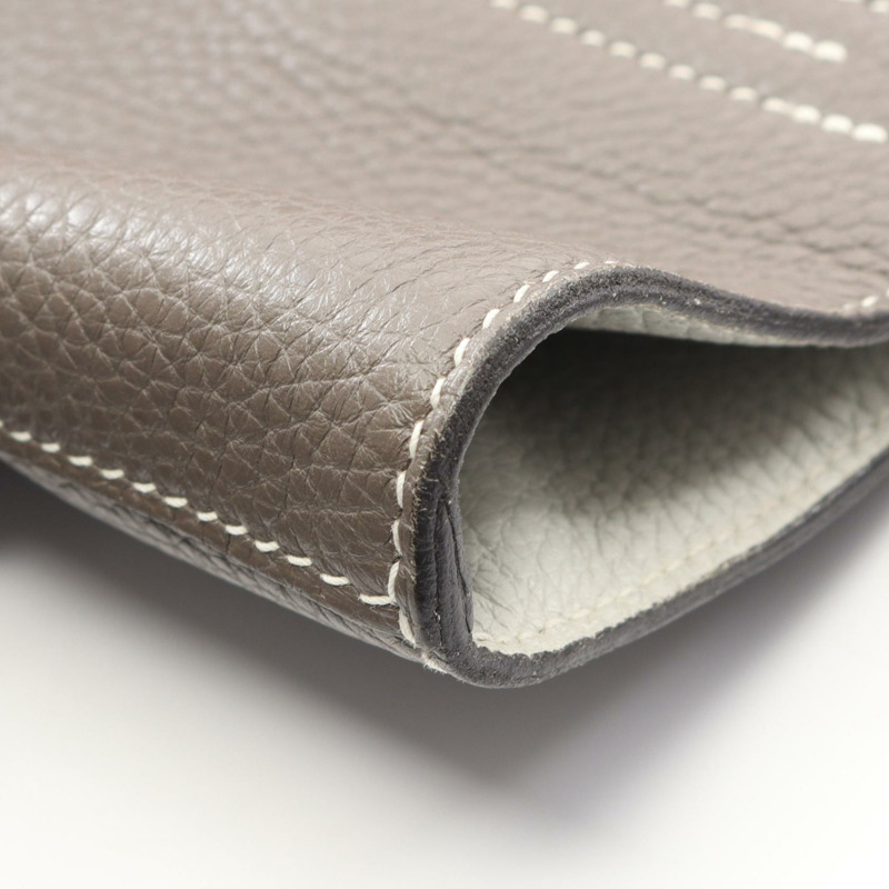 愛馬仕 Doble Sens 28 雙面托特包，Clemence 皮革，灰色/白色，二手 C-7