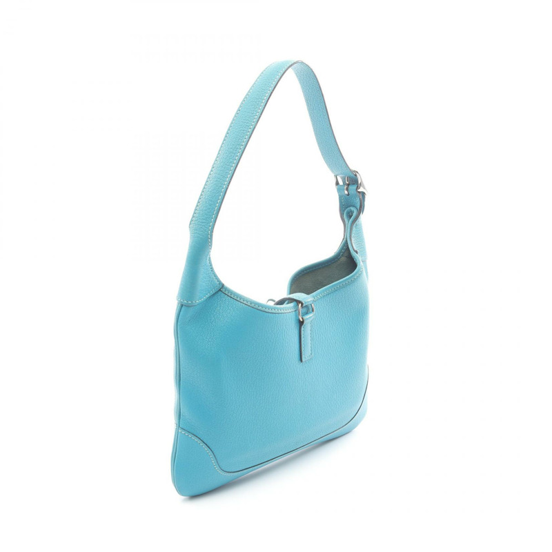 愛馬仕 Trim 24 肩背包，H 山羊皮，藍色，二手，女士，帶五金配件-1