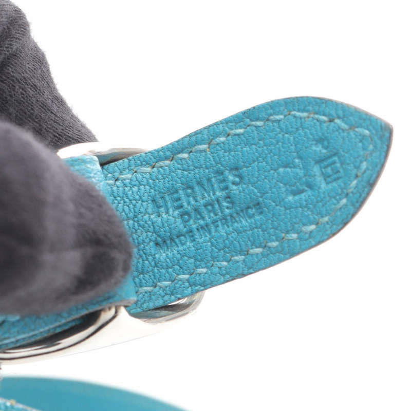 愛馬仕 Trim 24 肩背包，H 山羊皮，藍色，二手，女士，帶五金配件-3