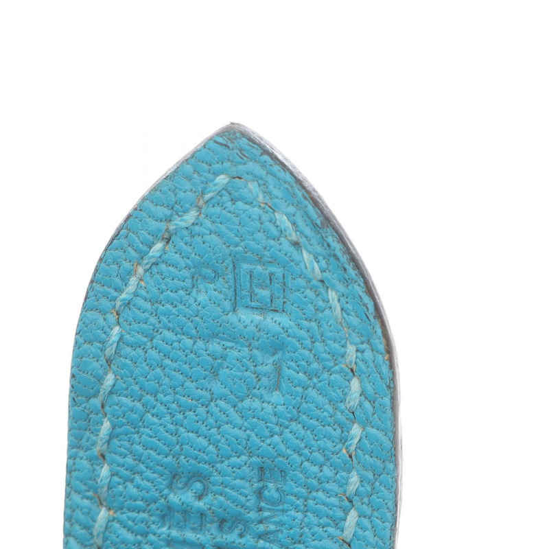 愛馬仕 Trim 24 肩背包，H 山羊皮，藍色，二手，女士，帶五金配件-4