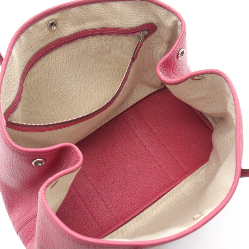 愛馬仕 Garden party PM 手提包 P Fjord 玫瑰木色皮革 二手 SHW-2