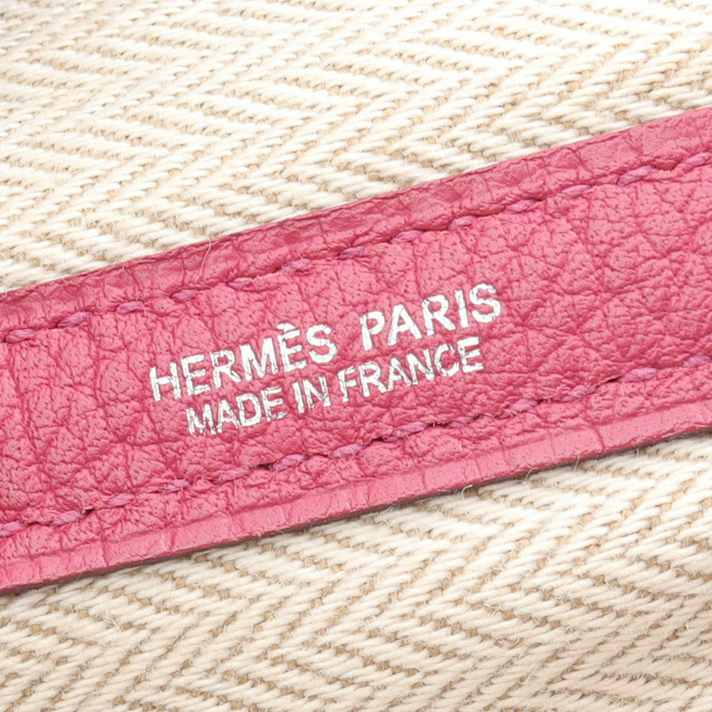 愛馬仕 Garden party PM 手提包 P Fjord 玫瑰木色皮革 二手 SHW-3