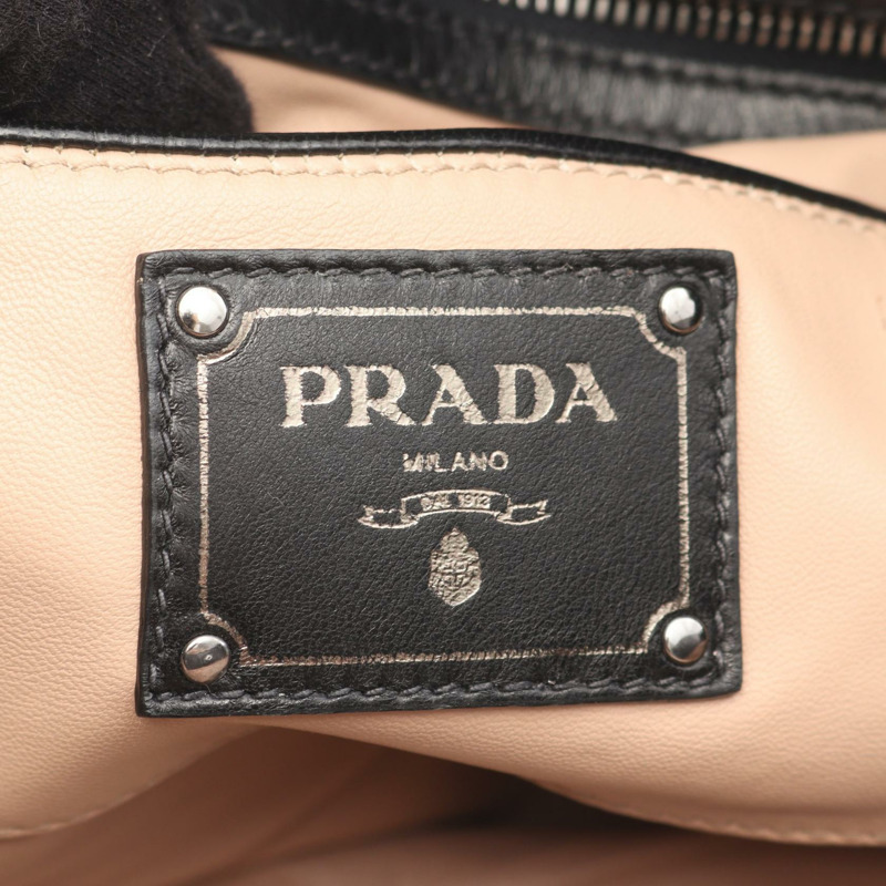 PRADA NAPPA GAUFRE' 肩挎斜背包 BL0743 黑色真皮二手女款-3