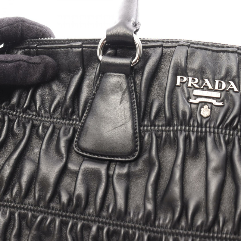 PRADA NAPPA GAUFRE' 肩挎斜背包 BL0743 黑色真皮二手女款-8