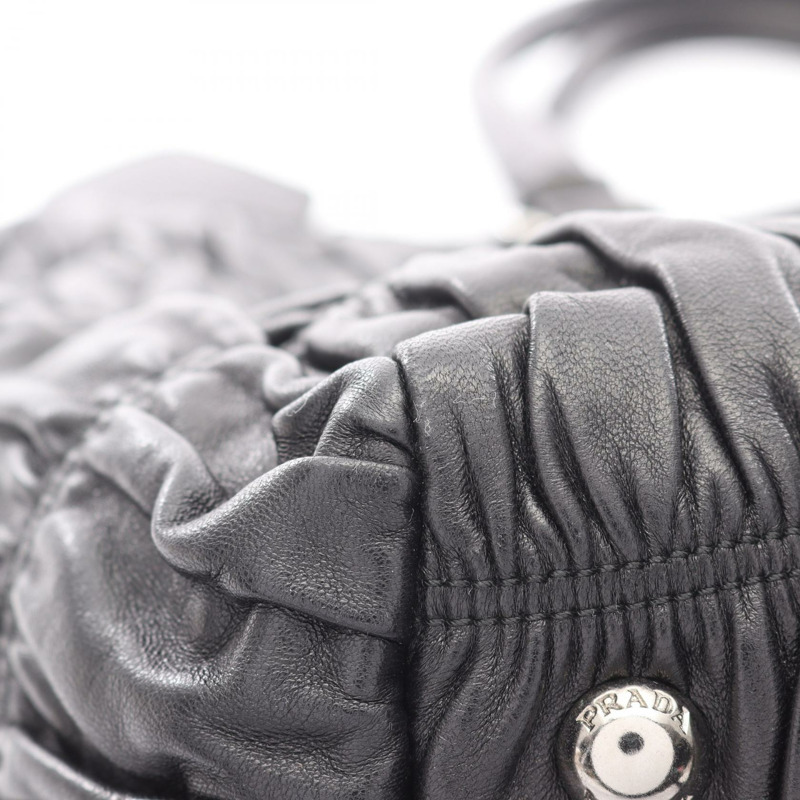 PRADA NAPPA GAUFRE' 肩挎斜背包 BL0743 黑色真皮二手女款-11
