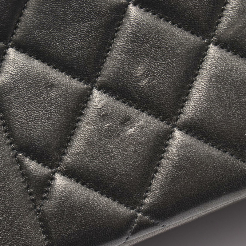 香奈兒 (CHANEL) 絎縫 Diana 翻蓋鏈條單背包 A01165 羊皮黑色金色五金二手-10