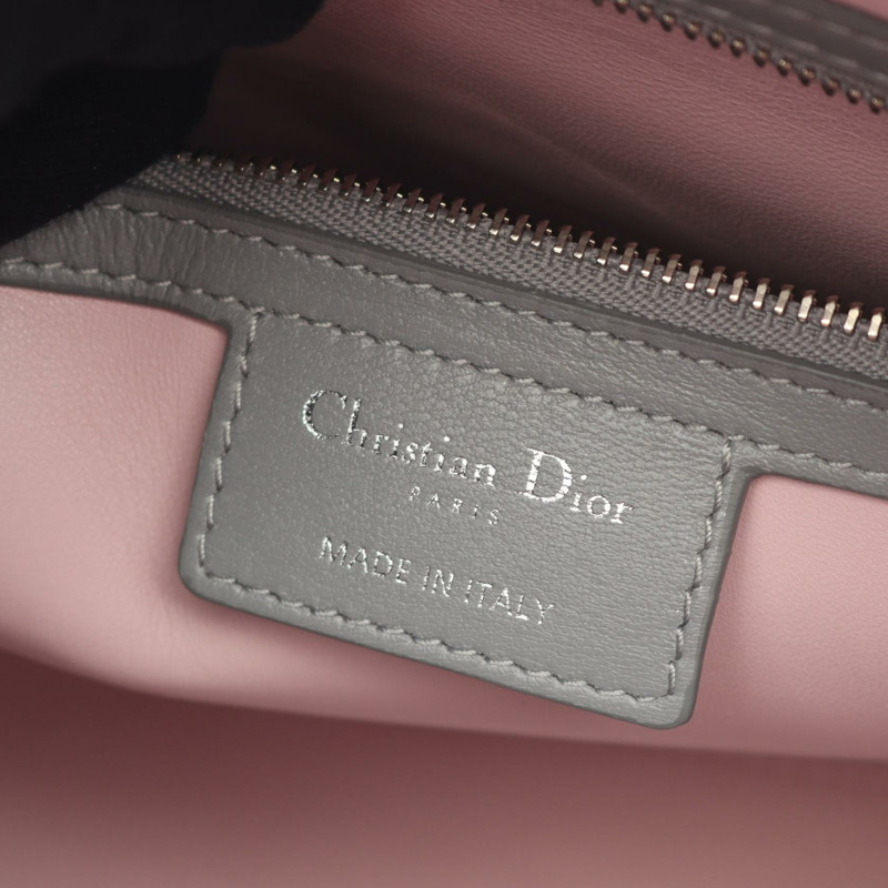 Christian Dior Lady Dior 大型 Cannage 手提單肩包，皮革，洋紅色-3