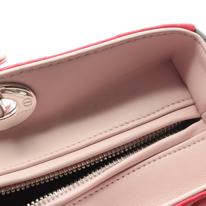 Christian Dior Lady Dior 大型 Cannage 手提單肩包，皮革，洋紅色-7