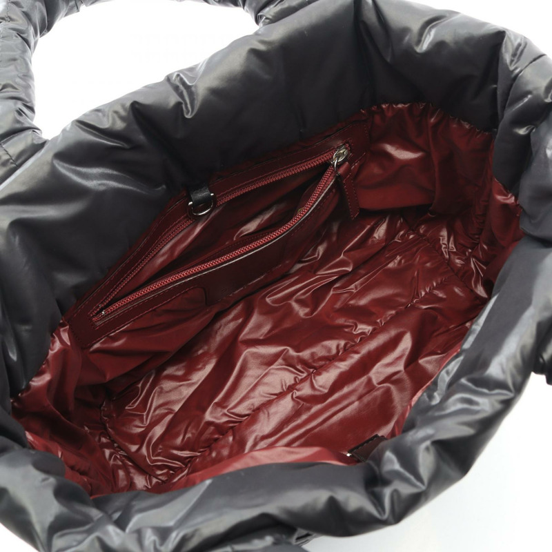 香奈兒 Coco Cocoon 小號手提包，尼龍皮革，黑色波爾多紅色配色，二手 CC-2